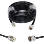Готова кабельна збірка UHF male або UHF female, з використанням ВЧ кабеля RG-223 довжиною 20 метрів