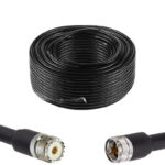Готова кабельна збірка UHF male або UHF female, з використанням ВЧ кабеля SLR600  довжиною 55 метрів